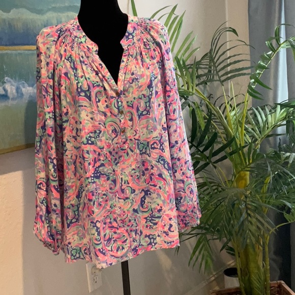 Lily Pulitzer Elsa Silk Top - Picture 1 of 6